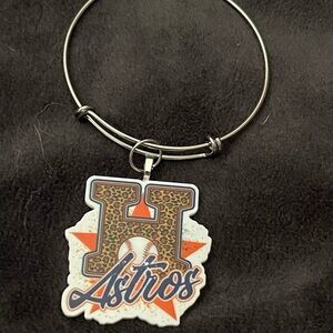 Leopard Print Astros Charm Bracelet